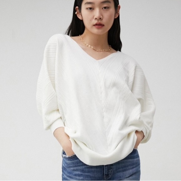 Japanese Brand Azul by Moussy Black Oversized V-Neck Sweater - Picture 10 of 13